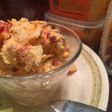Try all four flavors with our Variety Pack!  1 tub of Original Pimento Cheese + 1 tub of Jalapeño Pimento Cheese + 1 tub of Blue Cheese Pimento Cheese + 1 tub of Bacon Pimento Cheese (10 oz. each)